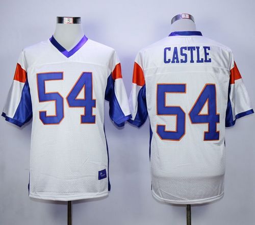 Blue Mountain State #54 Thad Castle White Stitched Football Jersey - Click Image to Close